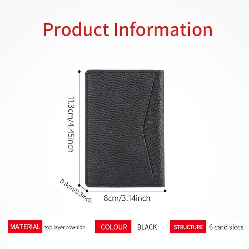 Odolné Business Multifunkční Pouzdro na Autobusovou Kartu Kreditní Kartu Slim Pravá Kůže Ochranný Kryt Tenká Peněženka