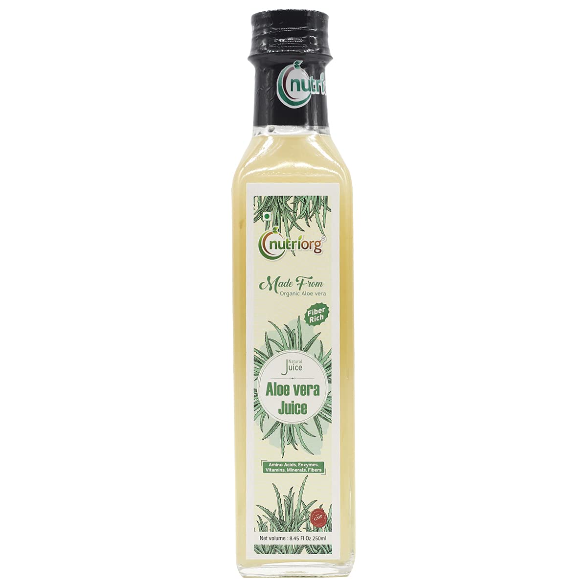 

Nutriorg Aloe Vera Juice, Suitable For Healthy Hair & Skin, Detox Juice | 250ml 0.5lbs
