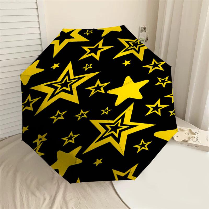 

1PC Star Circle Umbrella-8-Rib Reinforced Portable Folding Travel Suitable for All Seasons Outdoor Daily Use-G385