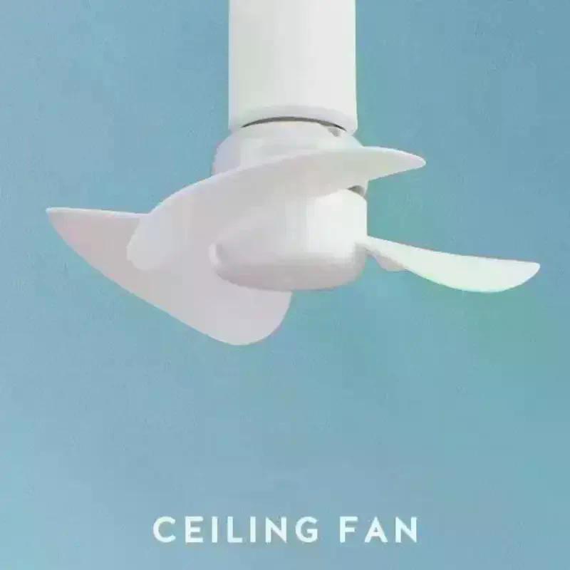 5W Small Cooling Fan E27 Screw Home Ceiling Fan Desktop Electric Fan for Kitchen Bedroom Dormitory Living Room Study,Table Fans