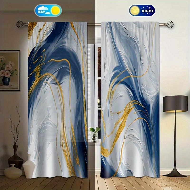 2pcs Marble Pattern Curtain Decorative Window Drape Window Treatments For Bedroom Living Room Office  Home Decoration Room Decor