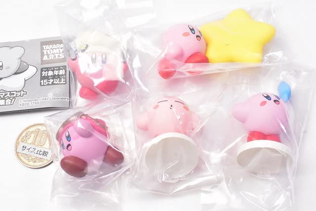 Kirby of the Stars Round Mascot A Collection of All of 5 Gachapon Capsule Toy - Kirbys! [Set (Complete)]