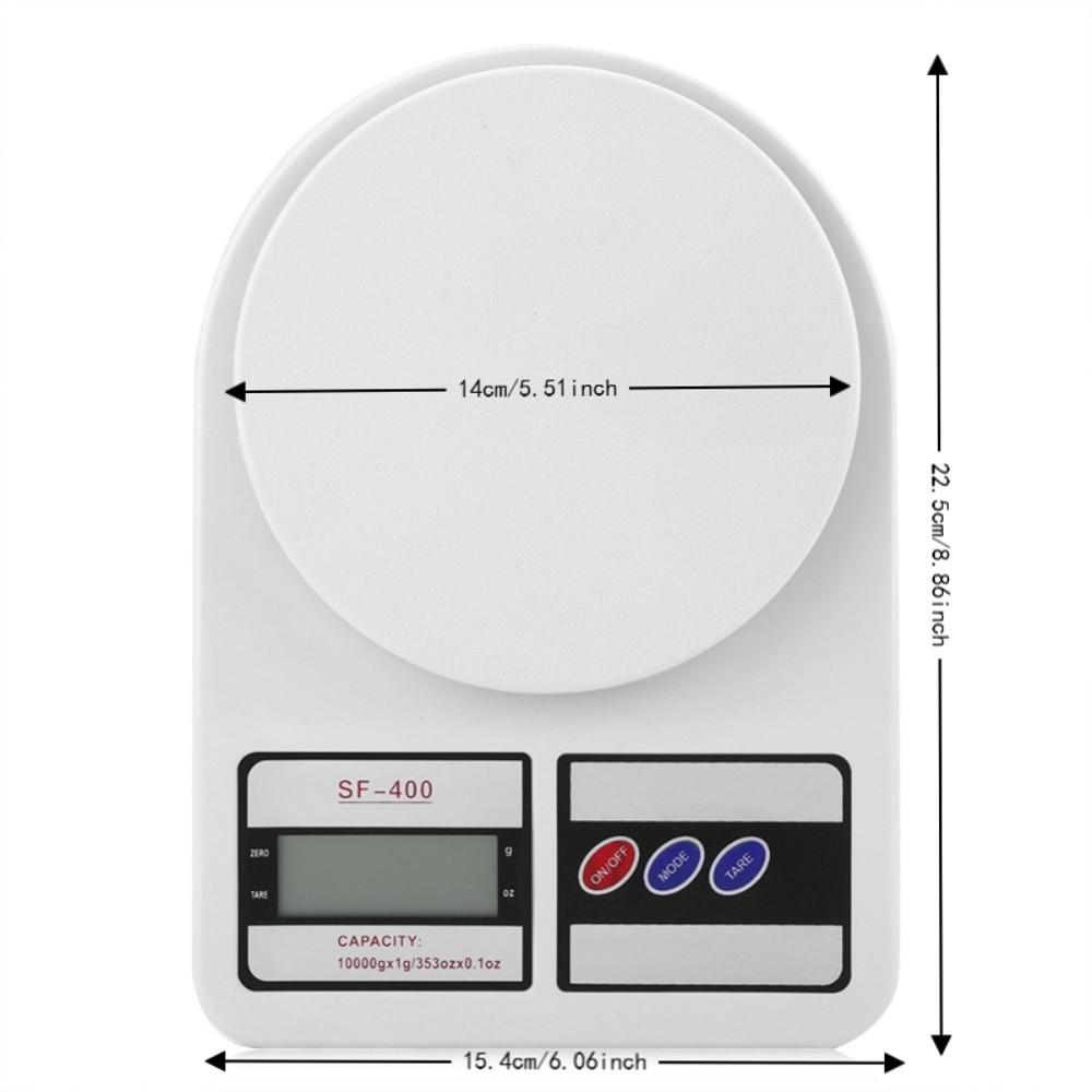 10kg Capacity Electronic Food Scale White Baking Scale Digital Kitchen Scale  Cooking Baking