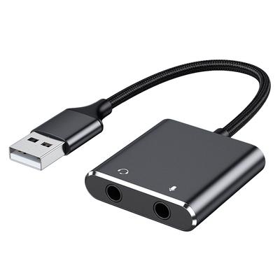 USB Externer Soundkartenadapter Soundkartenkonverter mit Kopfhörer- und Mikrofonbuchse