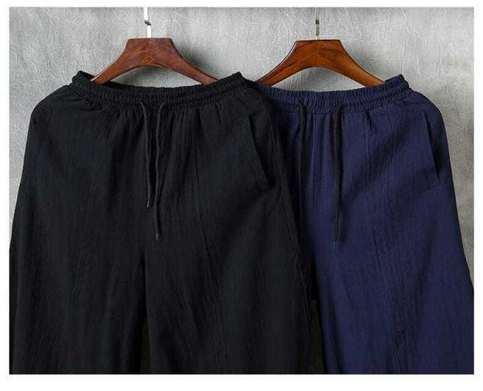 Men's Plus Size Wide Leg Carrot Harem Pants - Loose Fit Lantern Style