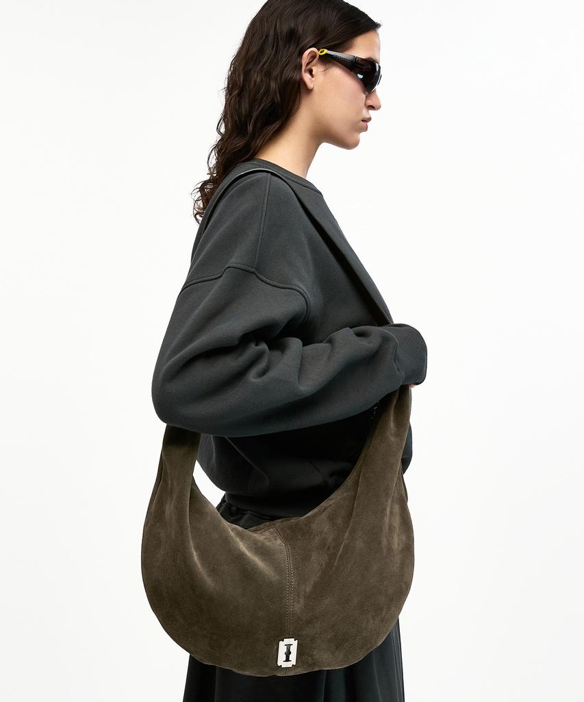 Vunque Halfmoon Baggy Suede Hobo L (Halfmoon Baggy Suede Hobo Large) Musk Khaki