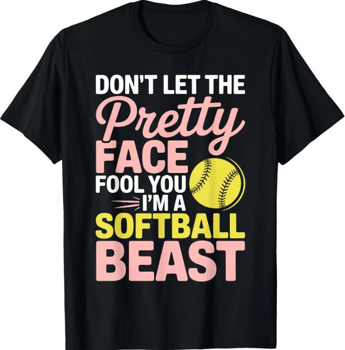 Funny Softball Art Softball Player T-Shirt S