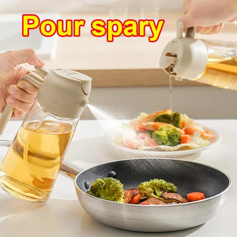

Spray Oil Sprayer Bottle Plastic 2 in 1 500ML Spray and Pour Oil Dispenser Bottle for Cooking Spritzer BBQ Camping Oils Spray