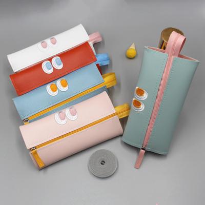 Pencil Case Embroidery Pattern High Capacity Zipper Closure Cartoon Eye Design Student Pencil Stationery Bag School Supplies