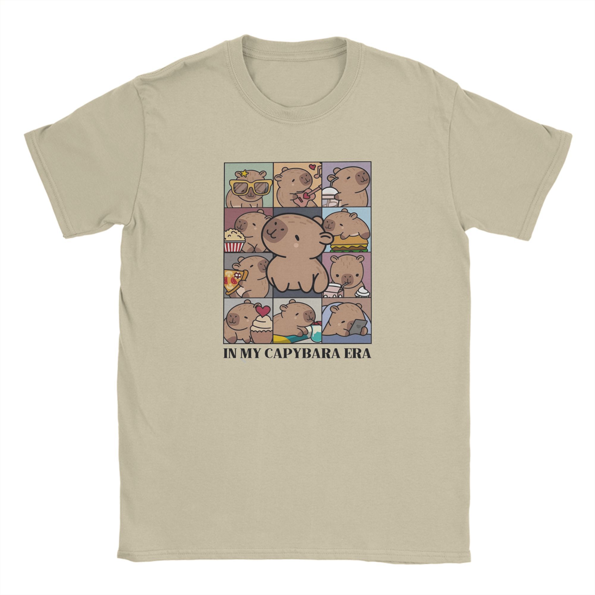 

Капибара 100% Хлопок Футболка Для Мужчин Лето Уличная Одежда Футболки С Круглым Вырезом Харадзюку Футболки Большого Размера Одежда С Принтом S