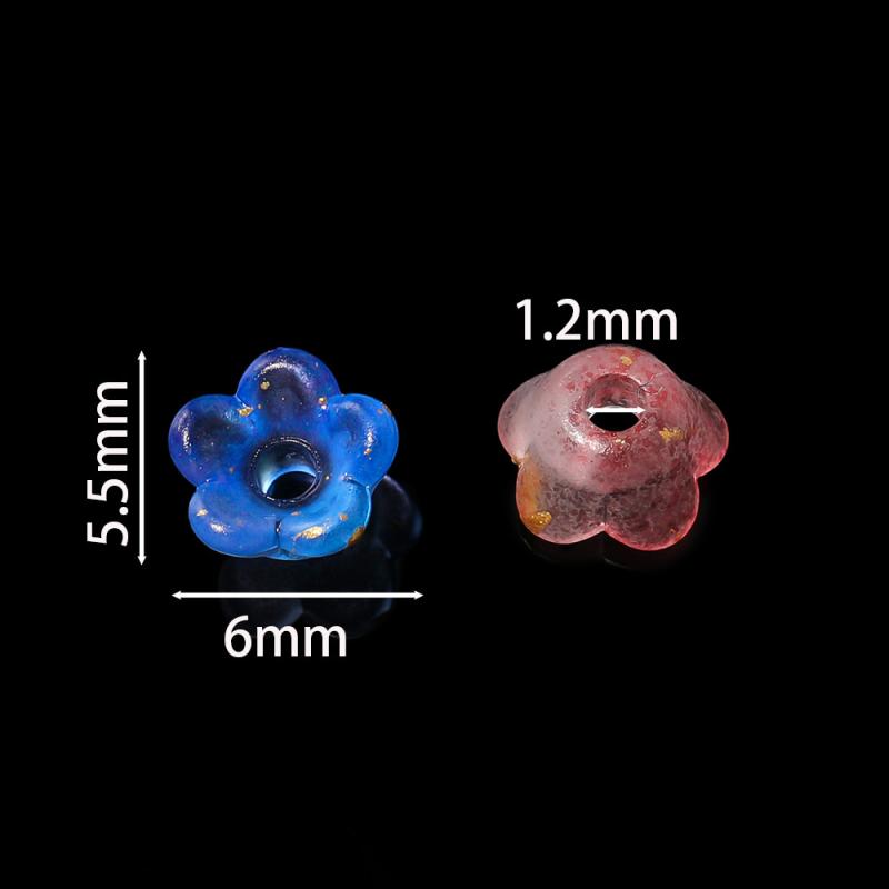 50Pcs/Lot Gradient Flower Acrylic Beads Bellflower Spacer Beads Caps For Diy Charms Bracelets Jewelry Making Findings Accessorie
