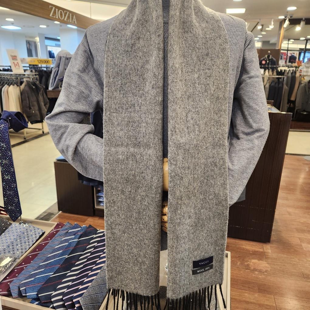Bachi Wool 100% Double-Sided Solid Gray Muffler VM1N4BR120 GO_Bupyeong Branch