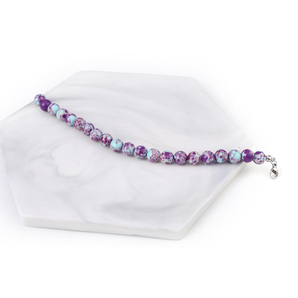 Nový styl Dámský náramek Přírodní kámen Emperor Stone Korálky 8X8 MM Přívěsky pro ženy Romantický dárek k narozeninám