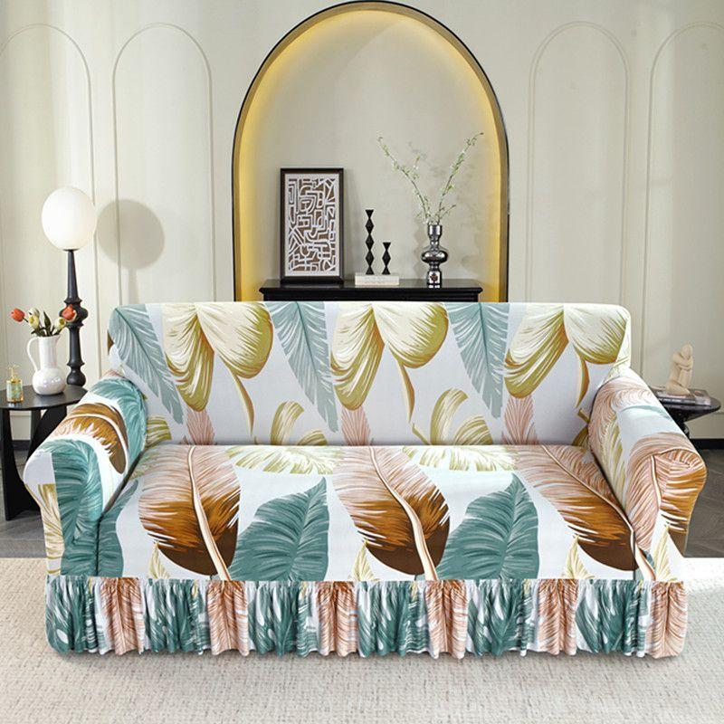 

Чехол для дивана, с дизайном юбки в виде черных квадратов-ромбов, простая установка одним элементом, мягкий и приятный к коже материал, устойчивый к образованию катышков 1-seat 90-140cm