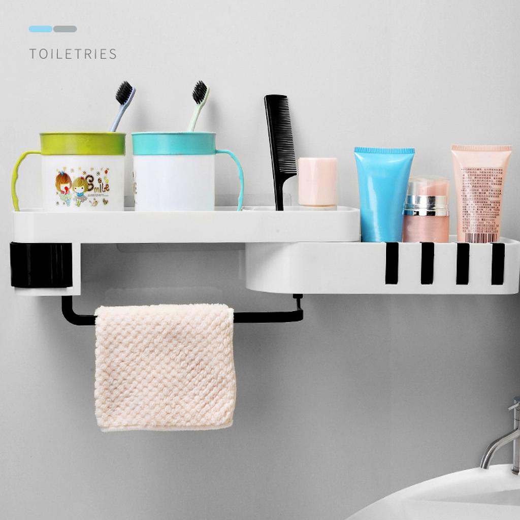 Bathroom Corner Rack Double Layer Rotatable Wall Mounted Stylish Simple Multifunctional Storage Shelf