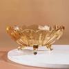 Amber European Style Large Lead-free Glass Fruit Platter