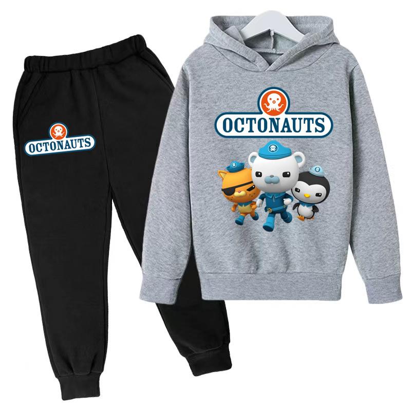 Kids Fall/Winter OCTONAUTS Clothing Sweatshirt Boys Girls Toddlers 3-12 Years Coat +trousers 2P Outdoor Sports Casual Hoodie Set