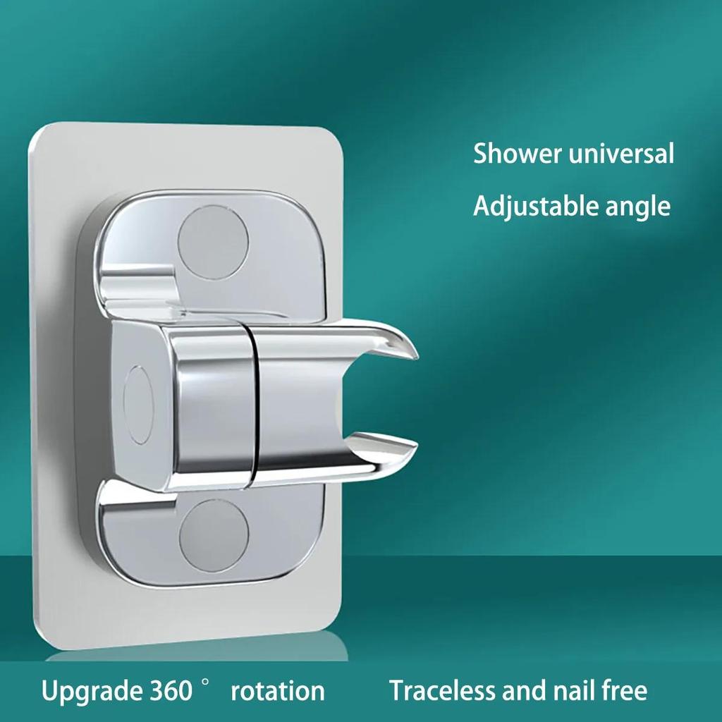 Shower Holder Suction Cup Holder Adjustable Showerhead Holder Plating Shower Rail Head Holder Bathroom Wall Mount Bracket