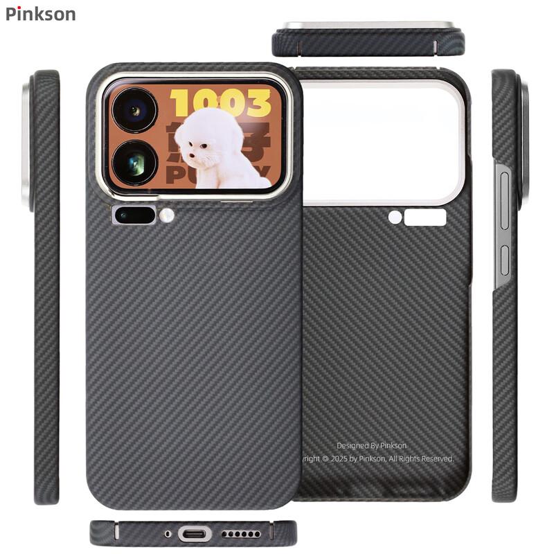 Pinkson Kevlar Aramid Fiber Business Phone Case for Xiaomi 17 Series Xiaomi 17 Pro Max