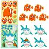 6 Photos/pack of Marine Creatures Cartoon Face Change Stickers Children Toys Elementary School Students Cartoon Cute DIY Puzzles