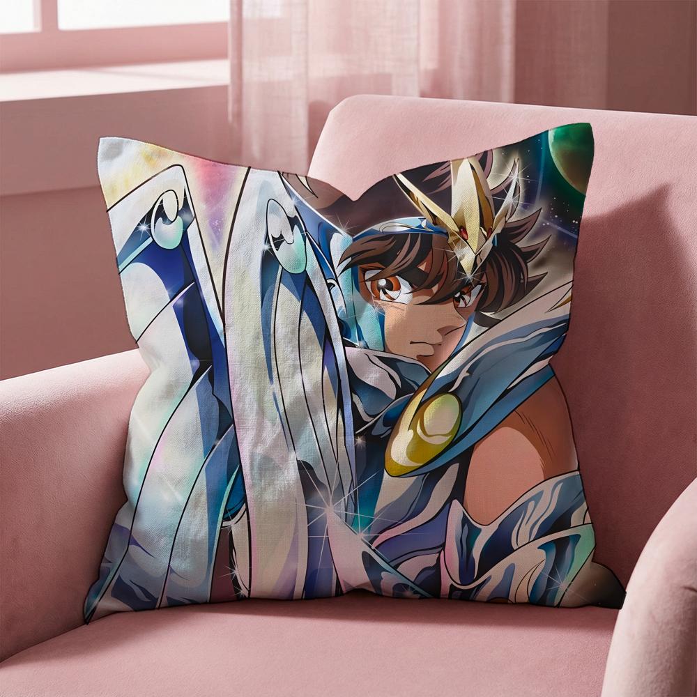 Saint Seiya Cushion Cover Multi-Scene Pillow Cover for Home & Car - Reversible, Soft & Durable for Daily Use