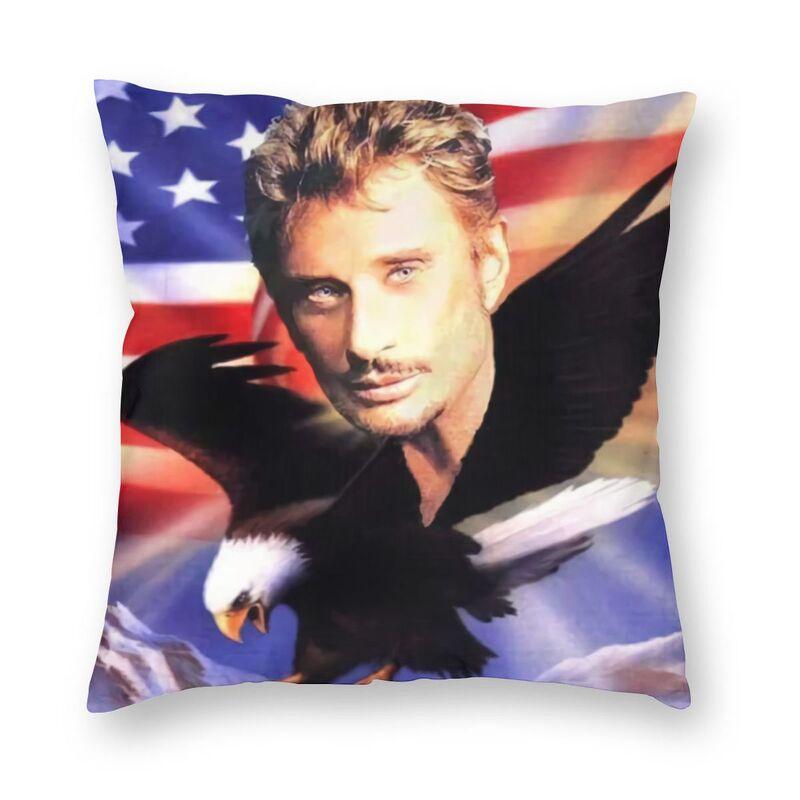 Rock Johnny Hallyday Cushion Covers Sofa Home Decor French Singer Music Square Throw Pillow Cover 45x45cm Decorative Pillowcases