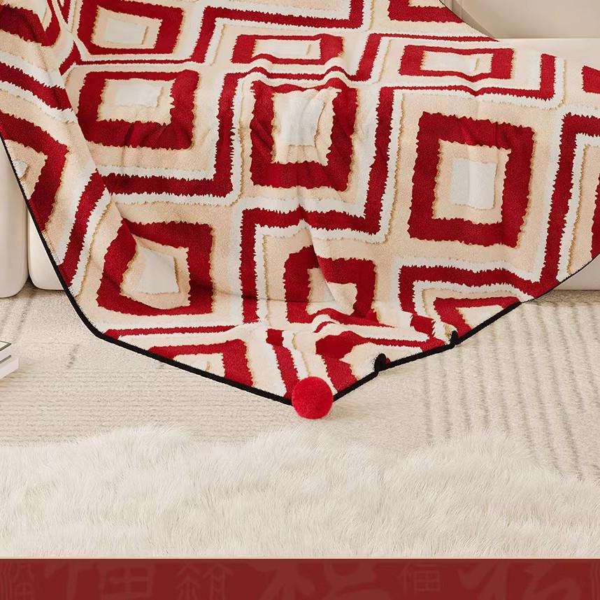 

Year of the Horse Red Zodiac Blanket: Festive Winter Throw for New Year