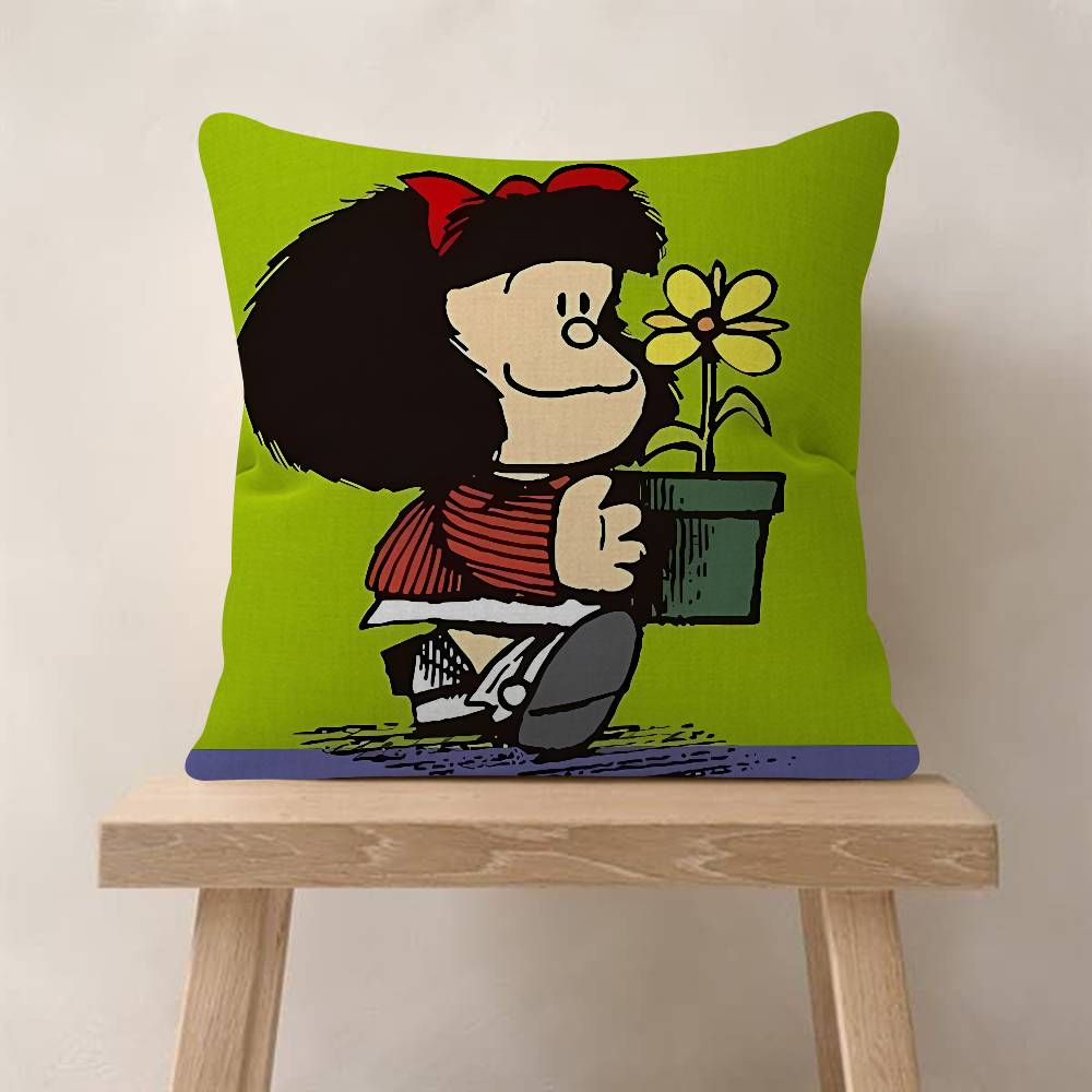 Cartoon M-Mafalda Pillow Gift Home Office Decoration Bedroom Sofa Car Cushion Cover Case 45x45