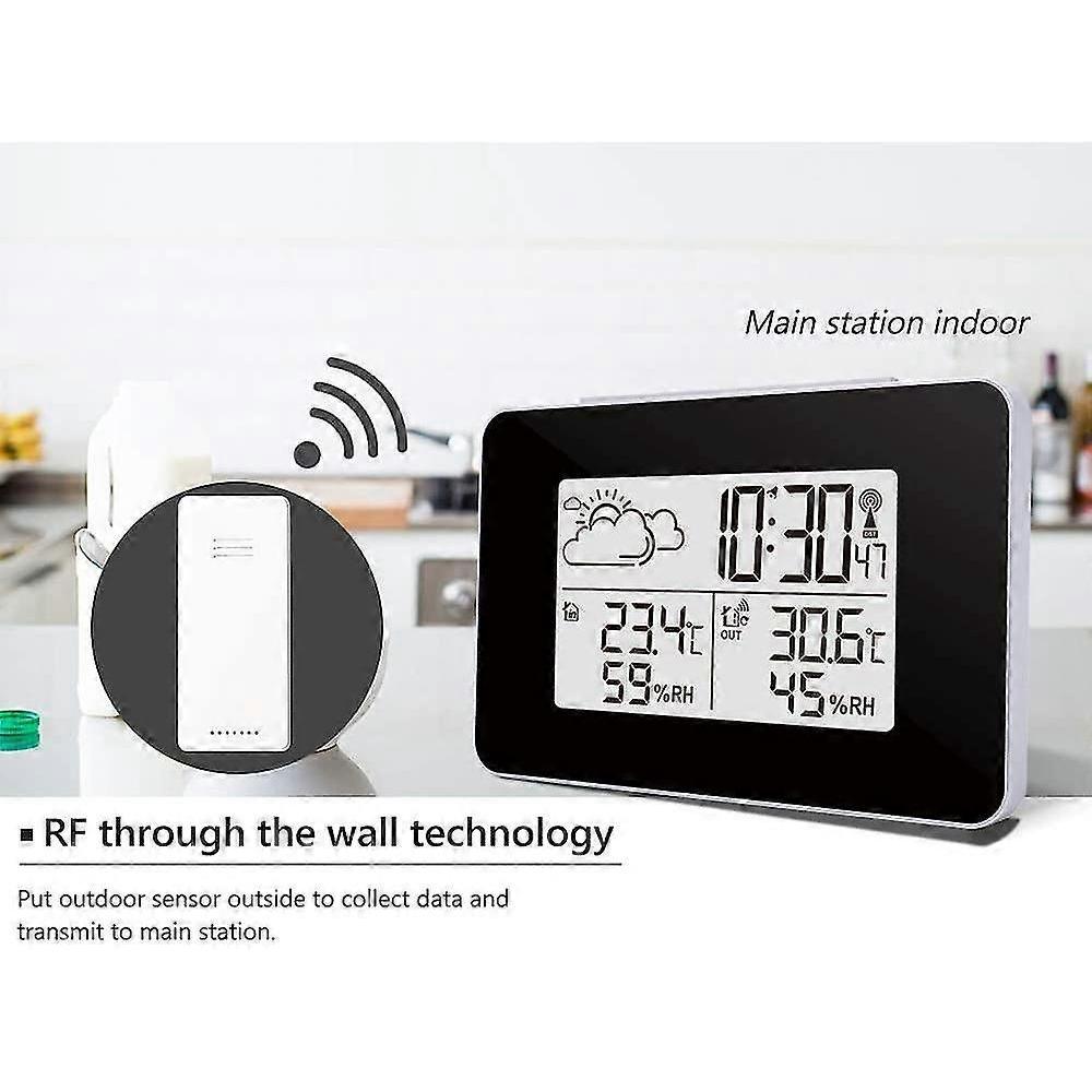 Wireless Weather Station Digital Weather Station Indoor And Outdoor Weather Station Forecast Thermometer Sensor Clock Home Hygrometer 1pc