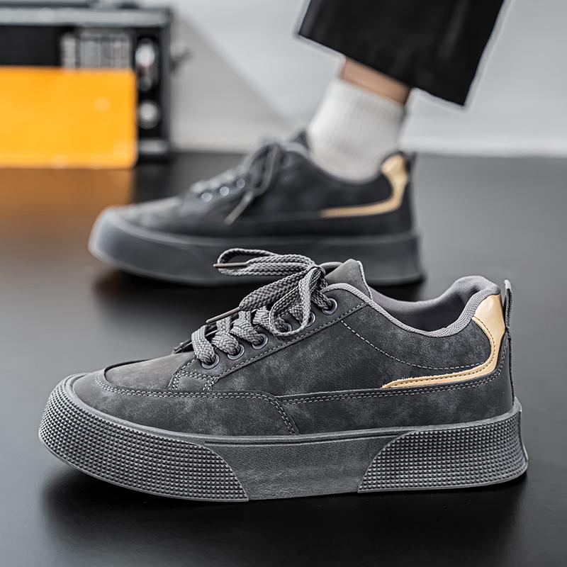 Height-increasing Platform Skateboard Shoes for Men Classic Gray Breathable Sneakers Men N-slip Outdoor Casual Sport Shoes Men