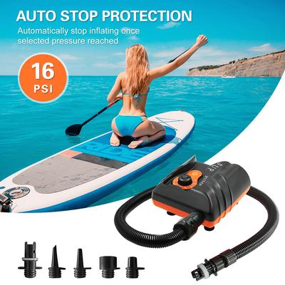 Pompa d'aria di gonfiaggio elettrica 16PSI con ugelli da 6 pezzi per SUP gonfiabile e barca