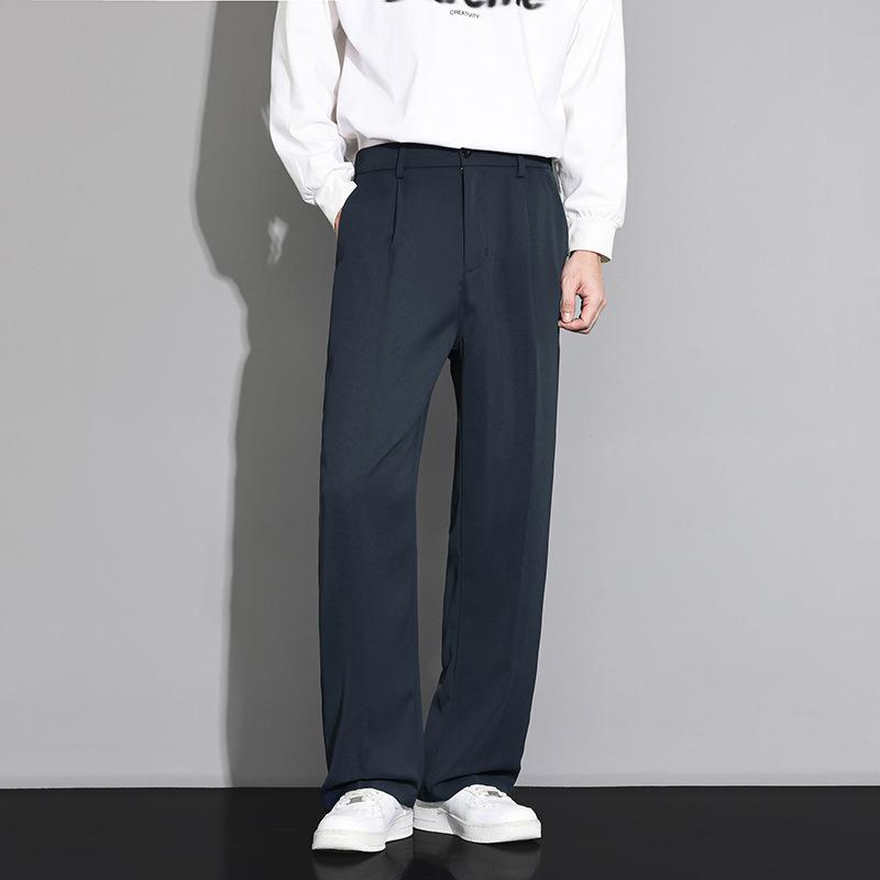 Men's Summer Loose Wide-Leg Drape Trousers - Casual, Trendy Straight Fit