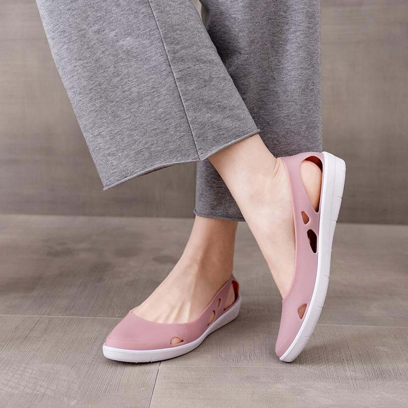 TUINANLE Damesandaler Tå lukket plattform Jelly Shoes Sommer Slip on Casual Dame Beach Sandal