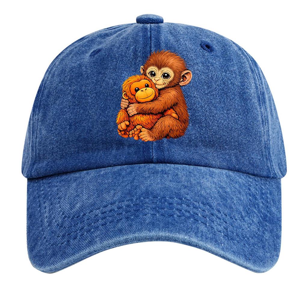 Boné de Beisebol de Algodão Lavado com Topo Mole Desgastado Estampado Chapéu Jeans para Homens, Chapéu Retrô Europeu e Americano