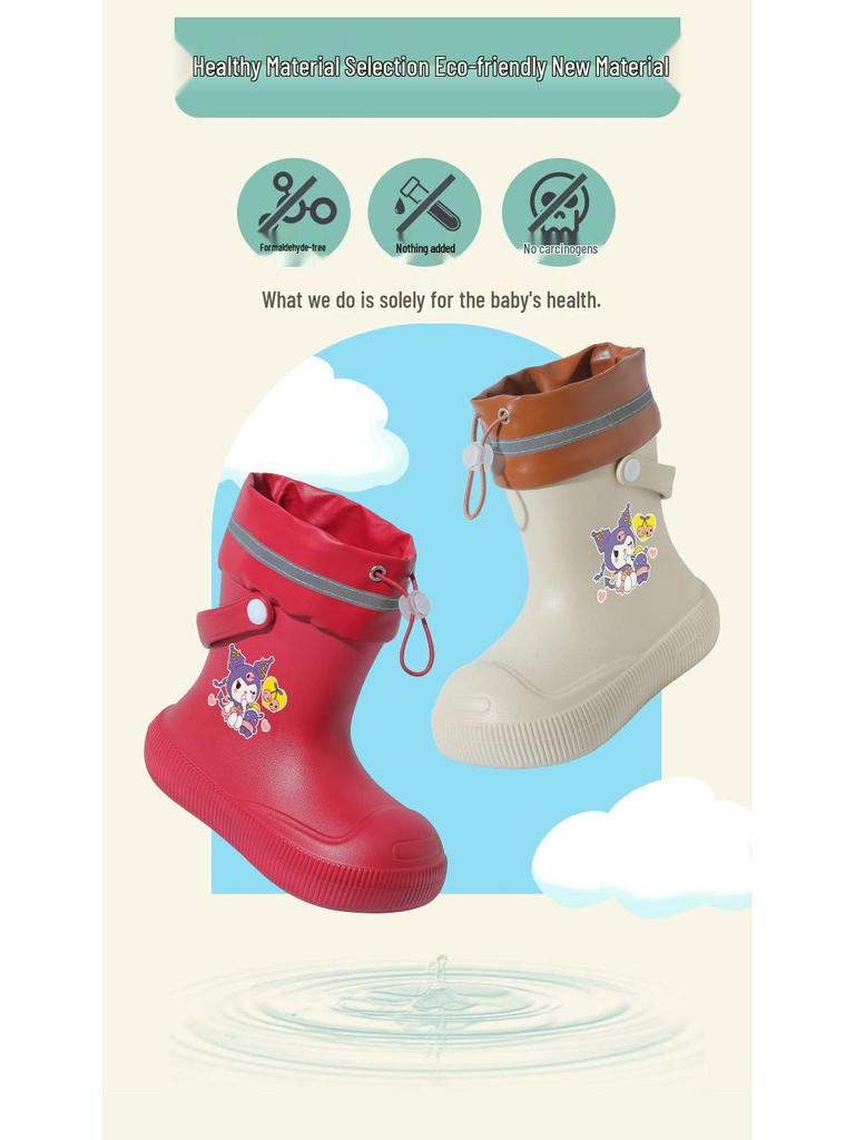 EVA 2026 Lightweight Waterproof Non-Slip Rain Boots for Boys and Toddlers
