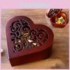 Elegant Heart Carving Wooden Wind Up Music Box Ideal For Kids And Collectors