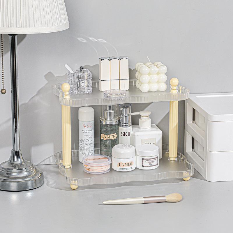 Desktop Double-Layer Multi-Purpose Storage Rack for Dorm or Office