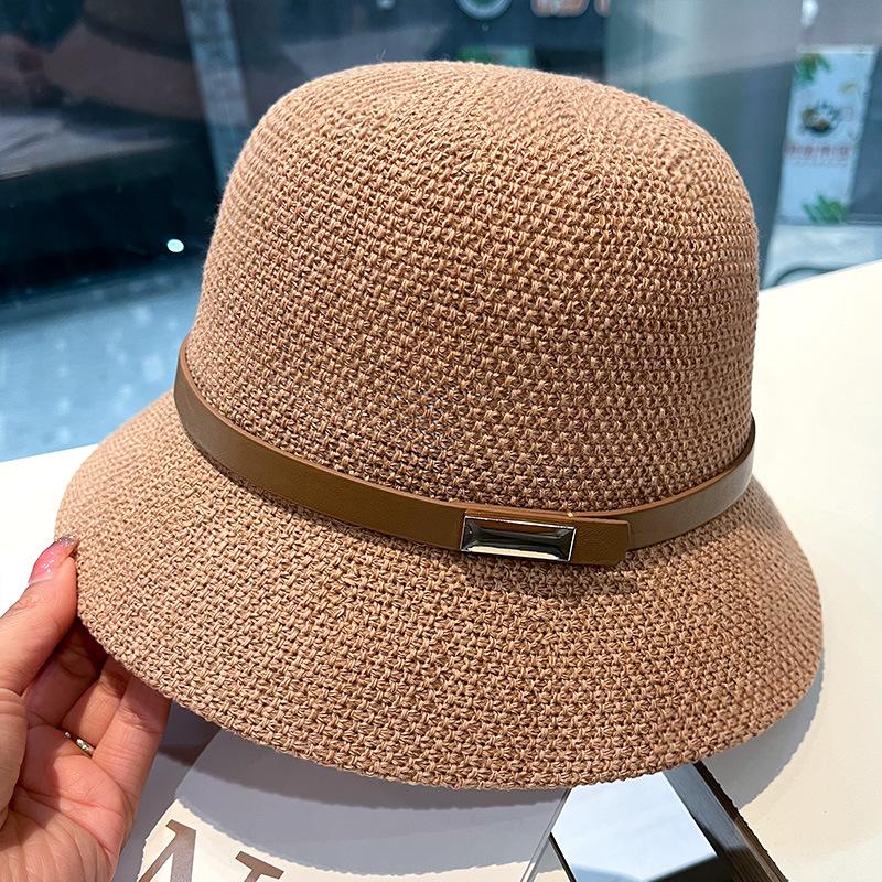 Womens Ladies Summer Straw Fisherman's Hat Sun Hat Adjustable Visor Hat