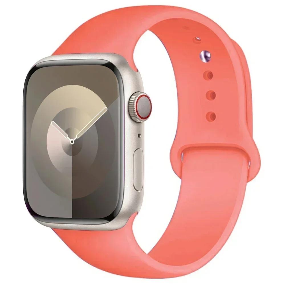 Silicone Sport Band For Apple Watch Strap49mm 44mm 45mm 40mm 41mm 42mm 38mm Bracelet Iwatch Series9 8 7 6 5 4 3SE Ultra 2 Correa
