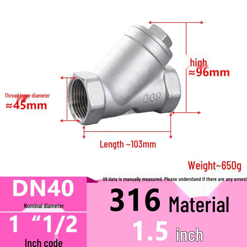 304 Stainless Steel Threaded Y-Strainer