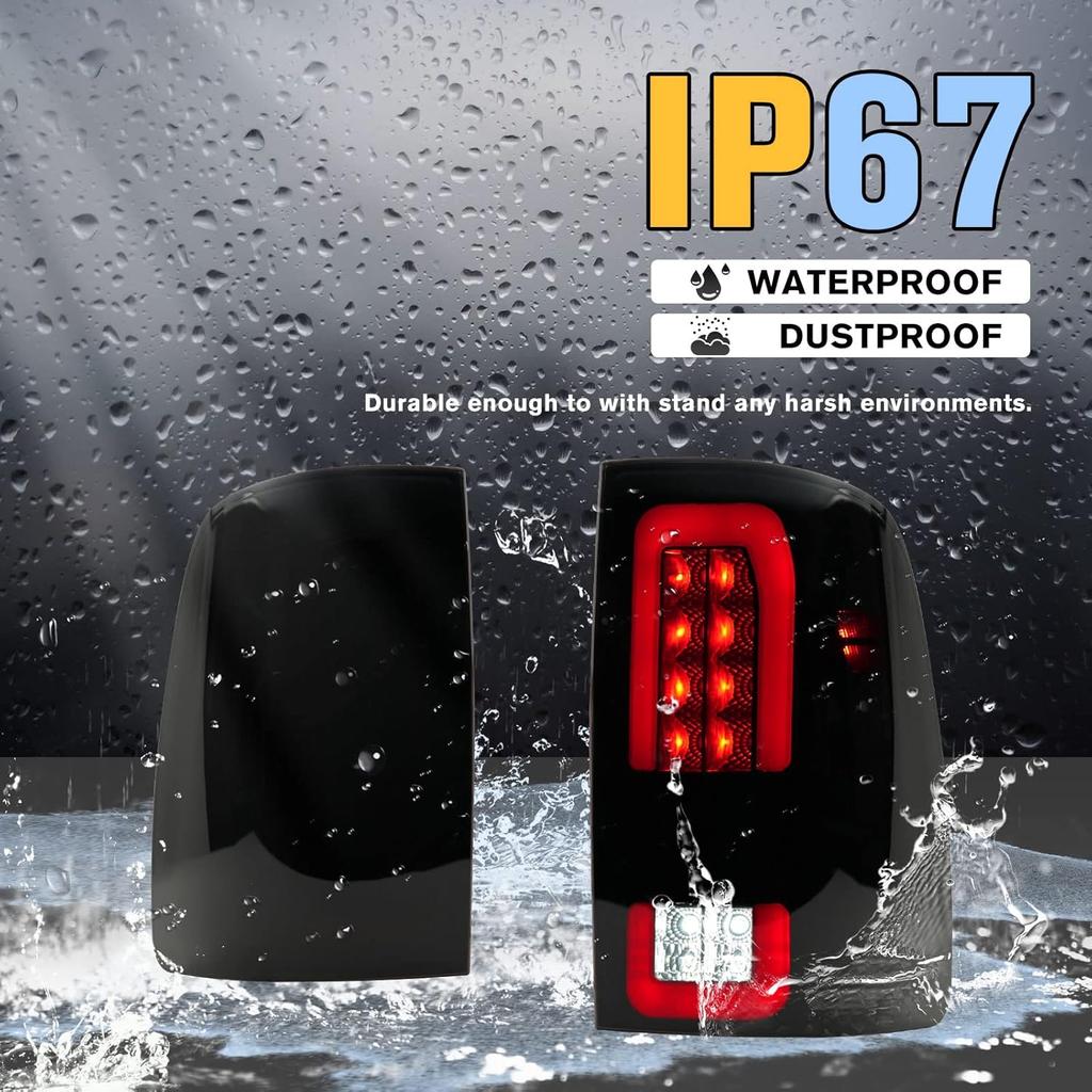 LED Tail Lights for Dodge RAM 1500 2009-2018, Ram 2500 3500 2010-2018, Smoke Lens, 2PCS