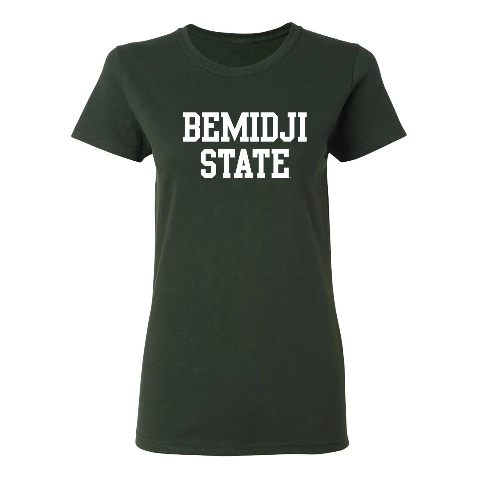 Bemidji State Beavers Basic Block Womens T Shirt - Forest M