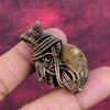 Ammonite Fossil Gemstone Pendant Copper Wire Wrapped Jewelry Handmade Pendant