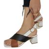 2025 Summer New Sandals Women's Word with Fresh and Simple Style Fashion Color Matching Thick Heel Roman High Heels