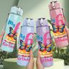 1PC My 6th Birthday Cake Butterfly 750ml Color Plastic Sports Water Bottle Leakproof Flip Straw Lid Suitable for Sports Office Home Use