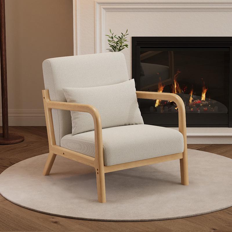 Nordischer Minimalistischer Sofastuhl - Modernes Massivholzdesign für Schlafzimmer, Wohnzimmer oder Balkon