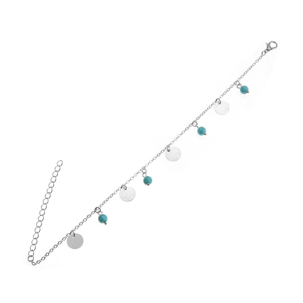 Ankle Bracelets Exquisite Universal Turquoise Jewelry Sturdy Alloy Accessories Valentines Day Beach Gifts Foot Chains for Women