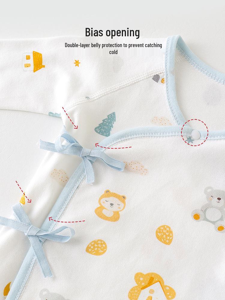 Baby-Spielanzug: Reiner Baumwoll-Langarm-Body für Neugeborene, geeignet für Frühling, Herbst und Sommer - Vier-Jahreszeiten-Kleidung