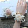 Korean Style Pearl Bridesmaid Corsage Bracelet - Forest-Inspired Wedding Accessory