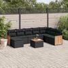 VidaXL Garden Lounge Set with Cushions 9 Pcs, Patio Sofas, Patio Furniture Set, Outdoor Furniture, Black 3227931